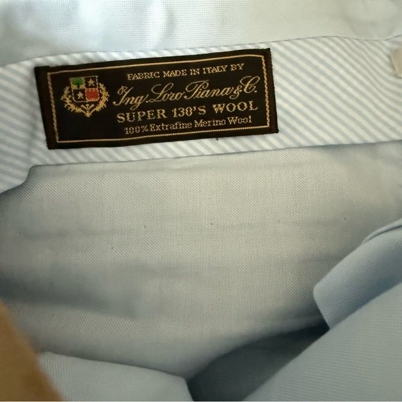 NEW 6 East 36 Loro Piana Tan 100% Extrafine Merino Wool Flat Front Dress Pants - Picture 3 of 12